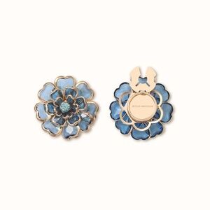 Button Amsterdam Blue Floral Clip on Button cover